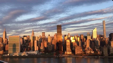 Timelapse-Autumn Light and Shadows over NYC Skyline Stock Footage 69911810
