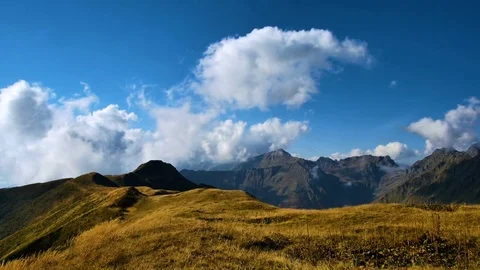 Timelapse of autumn mountains with clouds Stock Footage 70697375