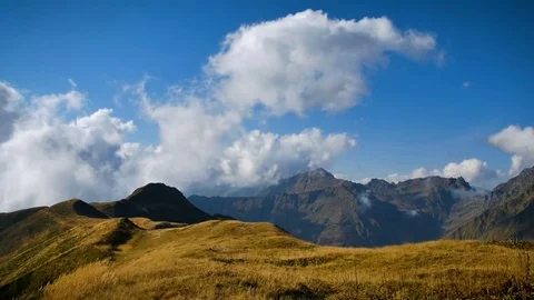 Timelapse of autumn mountains with clouds Stock Footage 71198184