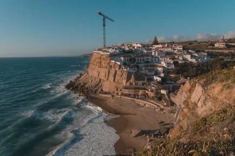 Timelapse of Azenhas do Mar in a Perfect Evening in Sintra, Portugal Stock Footage 133251964
