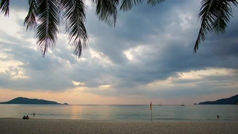 Timelapse background sunset in sea Phuket Thailand Stock Footage 149507221