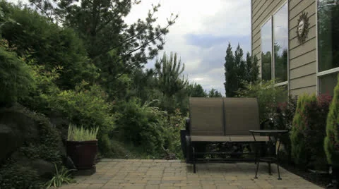 Timelapse of Backyard Patio Garden with Window Reflection 1920x1080 動画素材 25913392