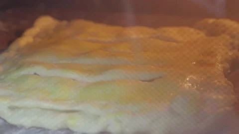 Timelapse, baking apple pie in the oven, home baking 動画素材 169700730