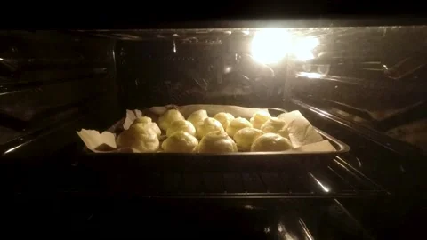 Timelapse of baking profiteroles Stock Footage 138590594