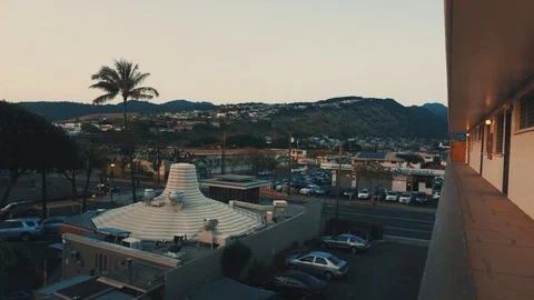 Timelapse From Balcony of a Palm Tree and Cars Driving in Honolulu Hawaii, HD Stock Footage 96468865