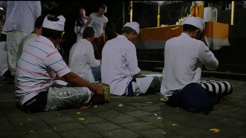 Timelapse balinese ceremony Stock Footage 75143486