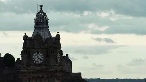 Timelapse of The Balmoral Hotel clock tower, Edinburgh Stock Footage 77813106