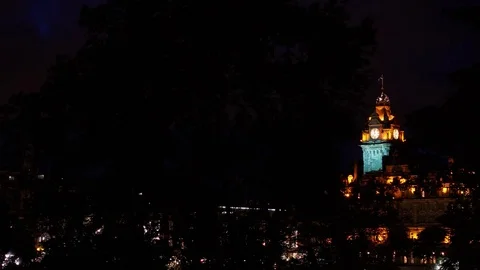 Timelapse of The Balmoral Hotels clock tower, Edinburgh Stock Footage 77528052