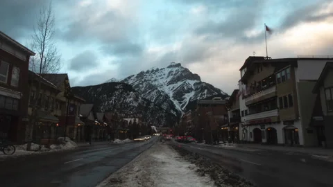 Timelapse of Banff Avenue Stock Footage 247064723
