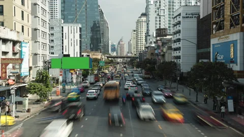 Timelapse of Bangkok's downtown. Stock Footage