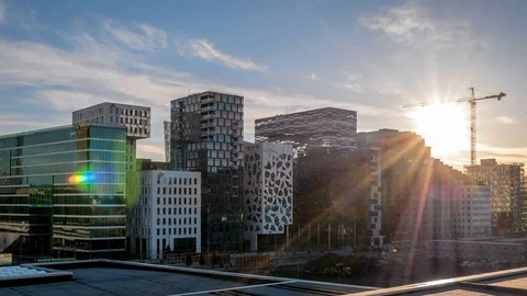 Timelapse of Barcode in Oslo, Norway Stock Footage 71344974