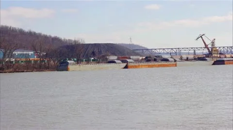 Timelapse of Barges in a Harbor Video stock 22242937