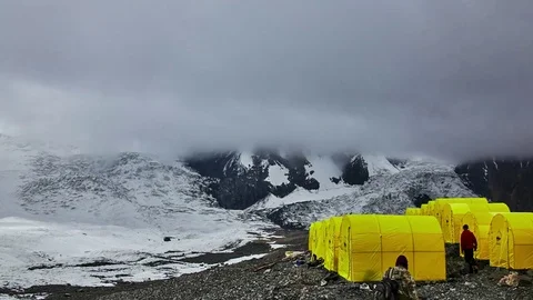 Timelapse of base camp in Pamir moutains Stock Footage 70894610