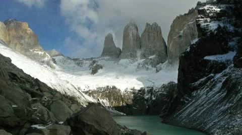 Timelapse at the base of Los Torres Stock Footage 12468706