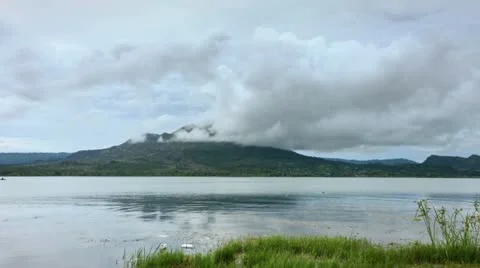Timelapse Batur lake mist Stock Footage 10899893