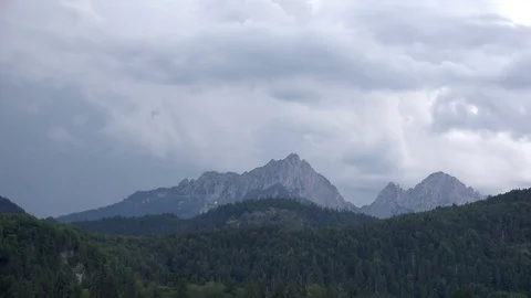 Timelapse of Bavarian Alps Peak in Storm Clouds Stock Footage 80363833