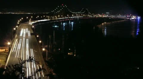 Timelapse Bay Bridge traffic Vídeo Stock 11590274