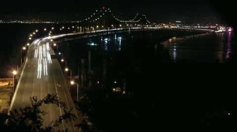 Timelapse Bay Bridge traffic 動画素材 11609733