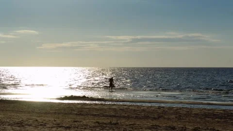 Timelapse beach in the evening. Stock Footage 92955744