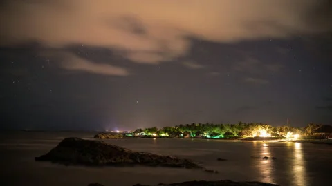 Timelapse beach night Stock Footage 138035001