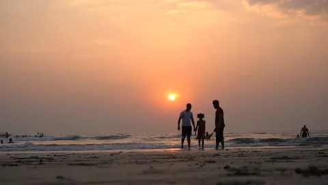 Timelapse of beach in sunset Stock Footage 196471811