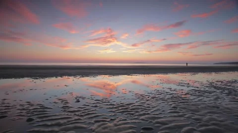 Timelapse beach sunset Ireland Stock-Footage 133077445