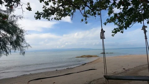Timelapse at the beach - swing , shadow ,clouds Stock Footage 194444266