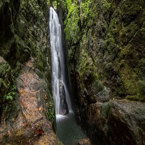 Timelapse of the beautiful Bang Pae waterfall at the Phuket Island, Thailand. 库存影片 69580321