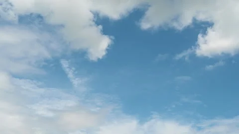 Timelapse of beautiful blue sky and white cloud. Stock Footage 243545473