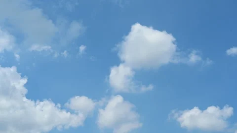Timelapse of beautiful blue sky and white cloud. Stock Footage 254537643