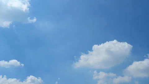 Timelapse of beautiful blue sky and white cloud. Stock Footage 255419904
