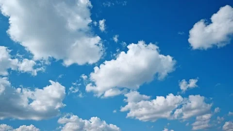 Timelapse of beautiful blue sky with clouds background Stock Footage 278211207