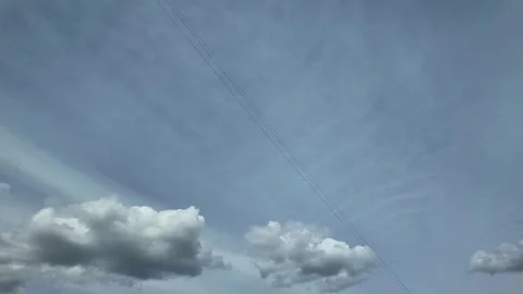 Timelapse of beautiful blue sky with clouds on day for abstract background Stock Footage 336680021