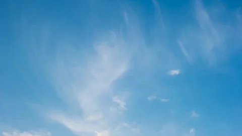 Timelapse of beautiful blue sky with fluffy white cloud for nature background. Stock Footage 129607913