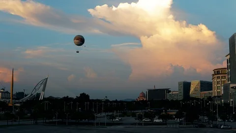 Timelapse beautiful cloud sunset in Putrajaya, Malaysia overlooking the Purajaya Stock Footage 98825629