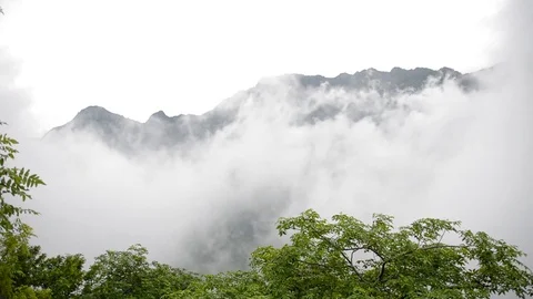 Timelapse - Beautiful Clouds in the forest of Mount Abu, Rajasthan, India Stock Footage 84044741