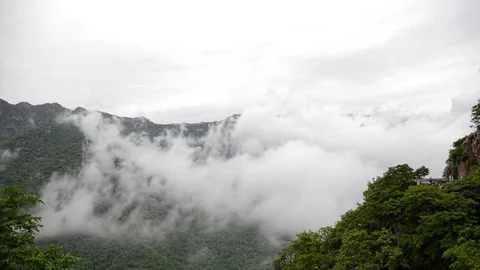 Timelapse - Beautiful Clouds in the forest of Mount Abu, Rajasthan, India 3 Stock Footage 84044806