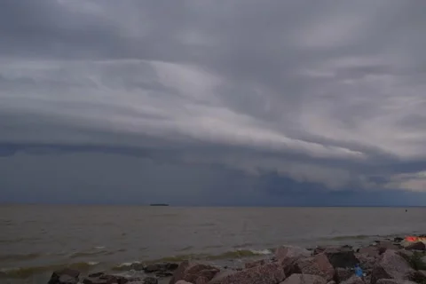 Timelapse of beautiful clouds of heavy rain Stock Footage 196263361