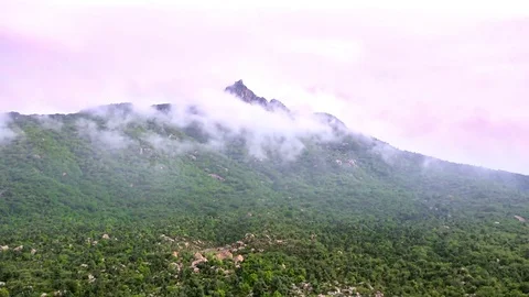 Timelapse - Beautiful Clouds on a mountain of Aravali, Rajasthan, India Stock Footage 84044673