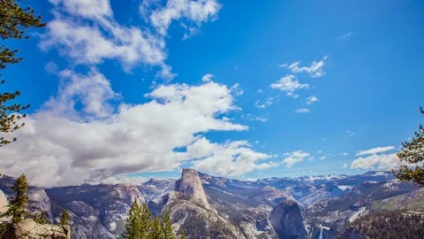 Timelapse - Beautiful Clouds Moving over Half Dome at Yosemite -  4K Video stock 91569577