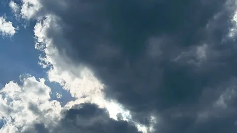 Timelapse beautiful cloudy blue sky. Dynamic weather mood. Wind season Stock Footage 265127791