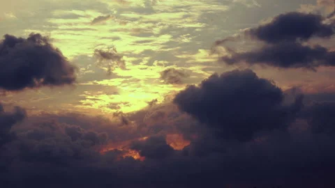 Timelapse beautiful cloudy sky at sunset Stock-Footage 85617685