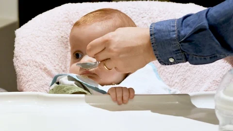Timelapse beautiful eight-month-old baby girl with red hair Video stock 106270834