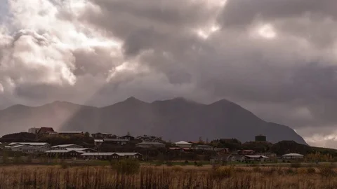 Timelapse of beautiful iconic landscape with clouds and light moving Stock Footage 83705020