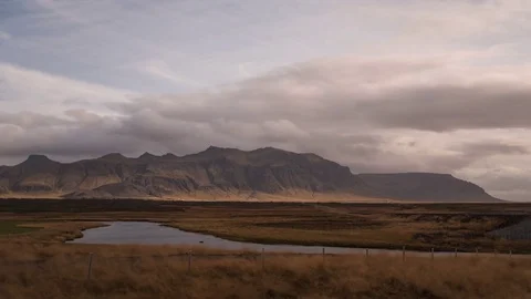 Timelapse of beautiful iconic landscape with clouds and light moving Stock Footage 83710080