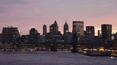 Timelapse of beautiful Manhattan sunset Stock Footage 119663888