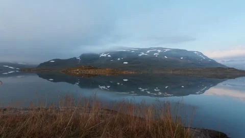 Timelapse of beautiful mountain coverd in fog Stock Footage