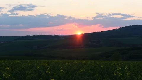 Timelapse of beautiful orange sunset Stock Footage 112753325