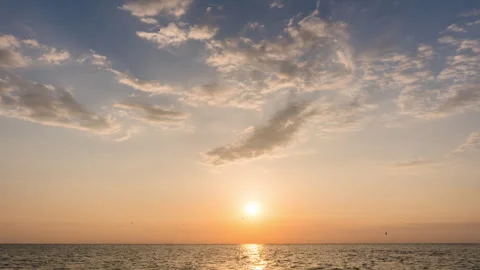 Timelapse of the beautiful sunrise sky over the sea Stock Footage 249240574