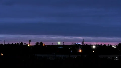 Timelapse of a beautiful sunset with clouds backlit by the sun Stock-Footage 129567108